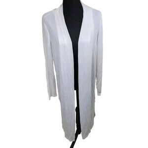 H By Halston Women's Cardigan Open Front Knit Sweater Side Slits Size Medium